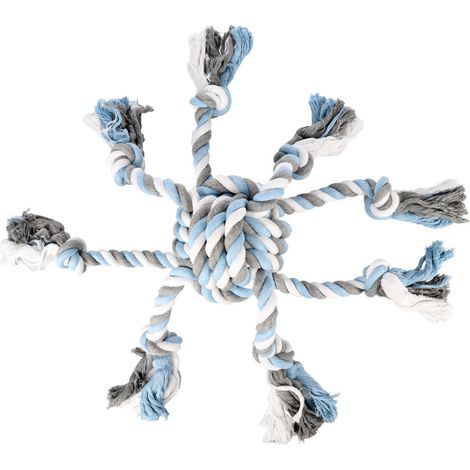 Jouet Balle nouée Octopus Bleu Jim ø 17 cm x 70 cm pour chien - Flamingo (1/3)