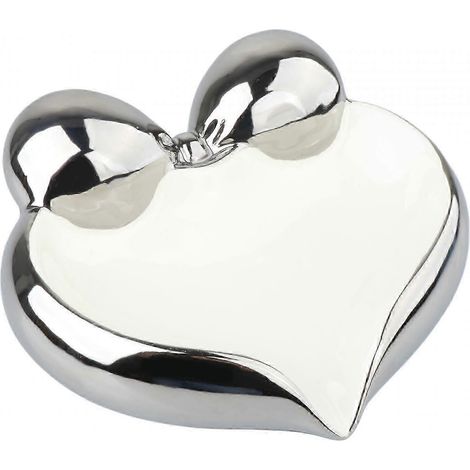Porte-savon en céramique autonettoyant, boîte à savon lisse en forme de cœur, portable, pour salle de bain, douche, cuisine et décoration intérieure.-Silver