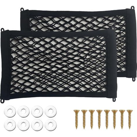 2 Pièces Filet De Rangement, Maille Élastique Double 35x20 Cm, Organisateur Coffre Voiture, SUV (1/5)