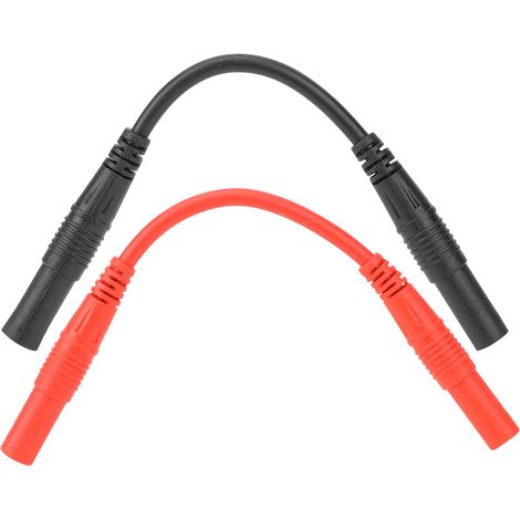 Spacnana Doppelkopf-Bananenstecker-Kabel (weiblich), 10 cm, 4 mm, Leitung für elektrische Prüfungen (rotes und schwarzes Adernpaar).