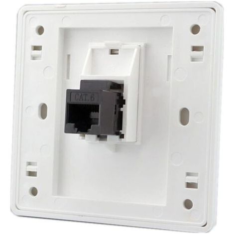 Prise murale réseau double canal AT6 Gigabit RJ45 LAN, prise de courant Internet droite avant, 86x86mm (LAN x 2)