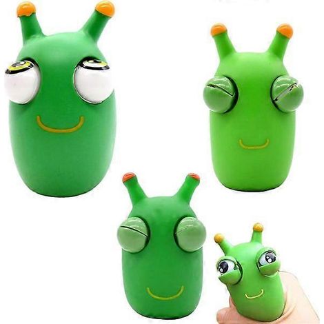 Lot de 3 jouets à presser en forme de légumes et d'insectes - Balle anti-stress amusante en forme de ver de terre - Cadeau idéal pour enfants et adultes (1/4)