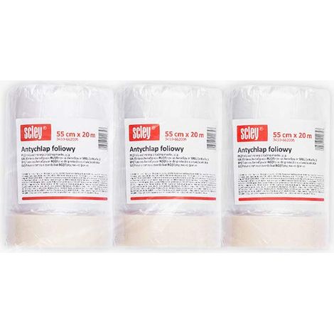 Scley Pellicola protettiva per pittor, Protezioni superficiali di ampio 55cm, Lunghezza 20m, 3 pezzo di telone di plastica, Serie 66, trasparente, pellicola di plastica, A0450-660305 (1/5)