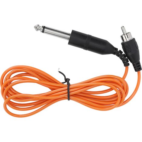 Cordon silicone pour machine à tatouer, câble clip RCA droit orange, cordon d'alimentation flexible, accessoire de tatouage, compatible avec pistolets, 1 pièce. (1/5)