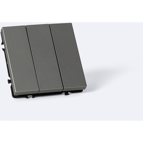 Interruptor Pulsador Luxe 990 Gris Antracita 3 Teclas