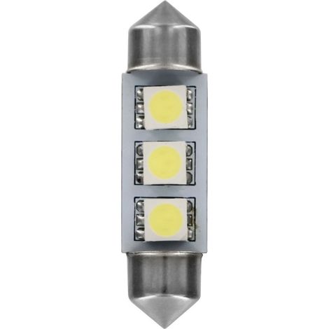 24V Led Series - 3 SMD x 3 chips - 10x39 mm - SV8,5-8 - 20 pz - Scatola - Bianco - Doppia polarità (1/4)
