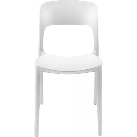 Set 4 Sedia in Polipropilene Vela Impilabili Bianco – Profilo Curvo e Design Essenziale