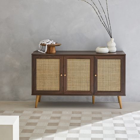 Credenza 3 ante in cannage, 120 cm