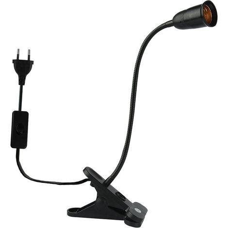 Ampoule E27, col de cygne flexible, col en fil d'aluminium, câble à pince, douille pour lampe de table, lampe à câble, socle pour la culture des plantes (1/5)