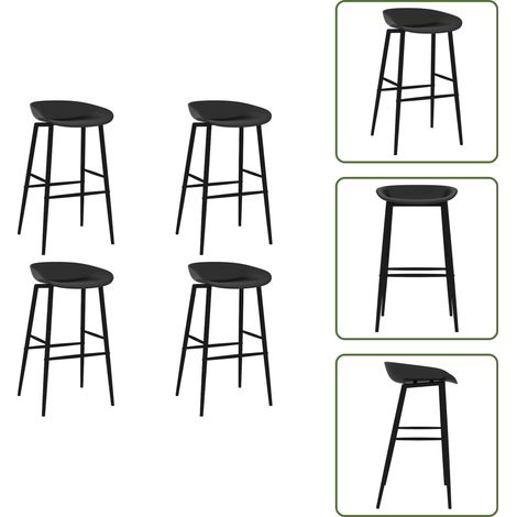 Chaises de bar lot de 4 noir - Chaise De Bar - Chaises De Bar - Tabouret De Bar - Mobilier De Cuisine - Meubles De Salon (1/5)