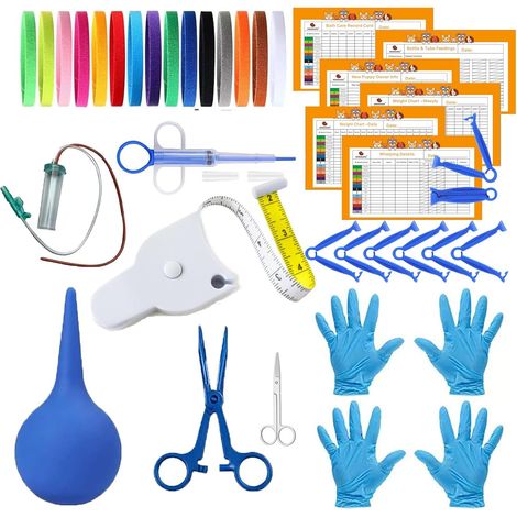 Fournitures de mise bas pour chiots et chatons, kit de mise bas pour chiots à la naissance comprenant 15 colliers d'identification, tableaux de suivi des enregistrements et plus (1/5)