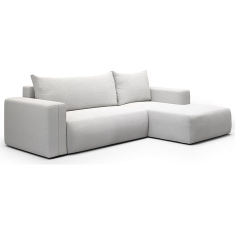 Ecksofa, rechts umwandelbar, 3-Sitzer, Truhe, Bliss Hellgrau