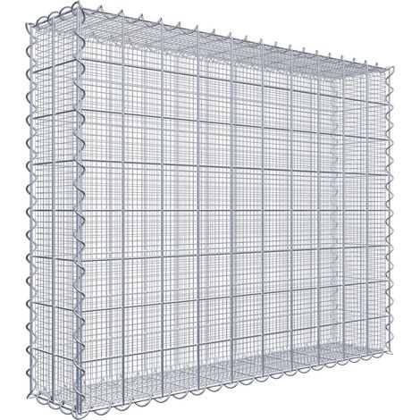 Gabion à mailles très fines 100 cm x 80 cm x 20 cm – Maille 10 x 10 cm – Spirale pour montage rapide – Fabriqué en Allemagne – Gabiona (1/3)