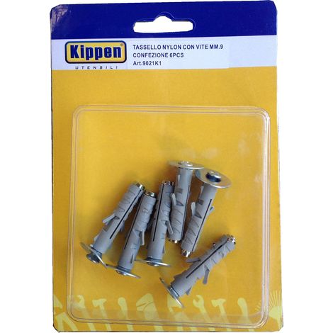Kit composé de 6 Chevilles pour Fixation à Expansion de 9 mm avec vis et rondelle (1/2)