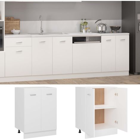 INLIFE Armoire de plancher Blanc 60x46x81,5 cm Aggloméré (1/5)
