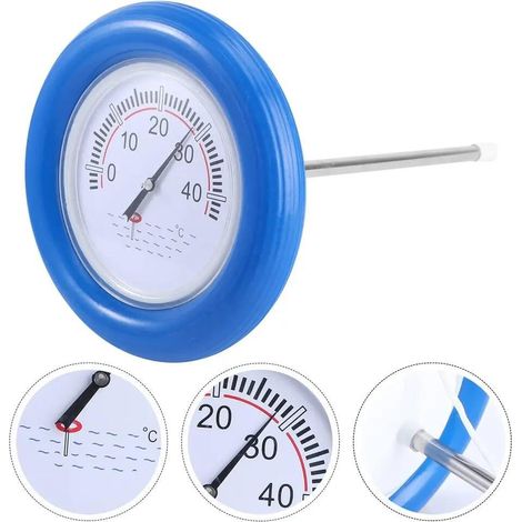 Blauer Thermometer-Rettungsring, Poolthermometer mit blauem Schwimmring