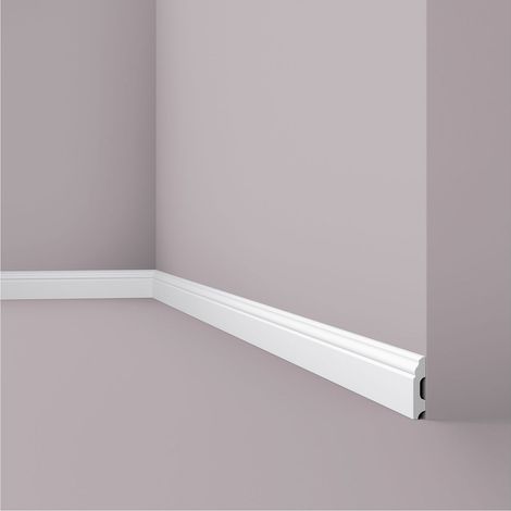 Skirting NMC FB1F WALLSTYL Noel Marquet Base Moulding Baseboard Decorative moulding timeless classic design white 2 m (1/4)