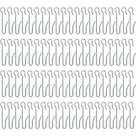 80 Pièces Crochets à Rideaux en métal,Crochets de Rideaux,Crochets agrafes pour Rideaux,pour Rideau de Fenêtre, Rideau de Douche(47 10mm) (1/4)
