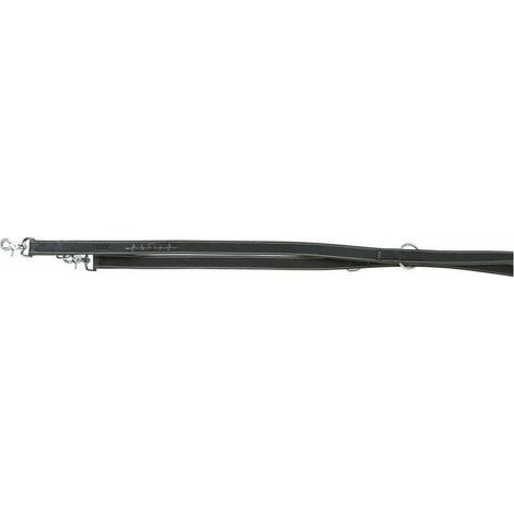 Trixie Heartbeat verstellbare Lederleine schwarz 2m