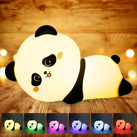 Veilleuse Bébé, Panda Veilleuse Enfant, Fonction Minuterie Lampe Chevet, Veilleuse Rechargeable, Lampe de Chevet Tactile, Veilleuse pour Enfants, Veilleuse Portable pour Noël Fille Garçon (1/5)