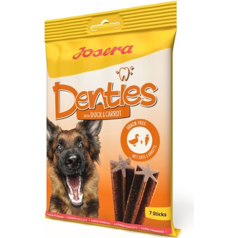 Josera Denties con Pato y Zanahoria - Cuidado Dental de Perros con Pato y Zanahoria - 7 Sticks (180 g)