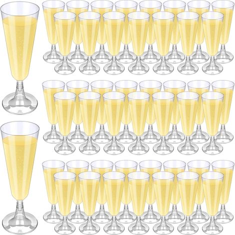 40er-Pack Champagnergläser, 133 ml (4,5 oz) transparente Champagnergläser, elegante Champagnergläser, wiederverwendbare Champagnergläser für Champagnerempfang, Hochzeit, Geburtstagsfeier (transparent) (1/5)