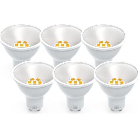 LED GU10 Ampoules, blanc chaud 850 lumens GU10 5W, remplace les lampes halogènes 70W-80W, angle de faisceau 3000K ampoule réflecteur 120° spots LED, non dimmable Lot de 6 (1/5)
