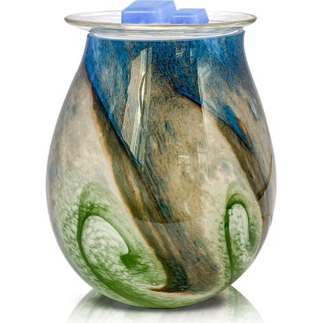 Chauffe-cire électrique pour bougies, brûleur à cire fondue, chauffe-cire pour parfums (Blue Ocean)