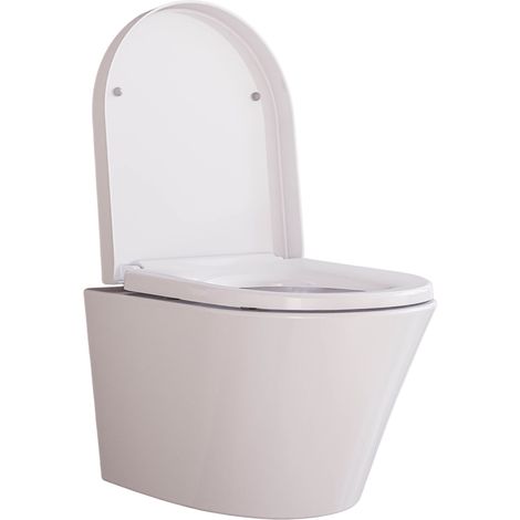 Bernstein – Spülrandloses Wand-WC 1080R – Softclose Deckel – Sanitärkeramik – Weiß glänzend – Hygienisch und reinigungsfreundlich (1/5)