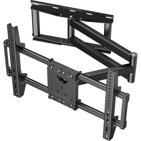 Support Mural TV Inclinable et Orientable avec Bras Long Extension pour 32-80 Pouces Écrans Plats/Incurvés,Fixation Murale TV Ajustable Pivotant à 90 Degrés jusqu'à 50KG Max VESA 600x400 mm (1/5)