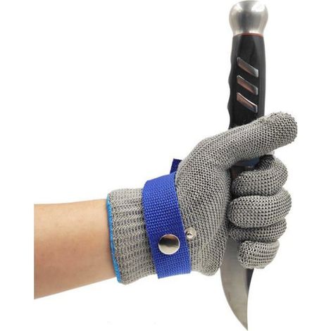 Gant Anti-coupures - Maille Acier Inoxydable 316L - Protection Jardin Construction Découpe - Taille L (1/5)
