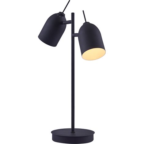 Teamson Home Mason Table Lamp with Double Spotlight, Adjustable Standing Desk Light, Modern Lighting in Black for Living Room, Office or Dining Room (1/5)