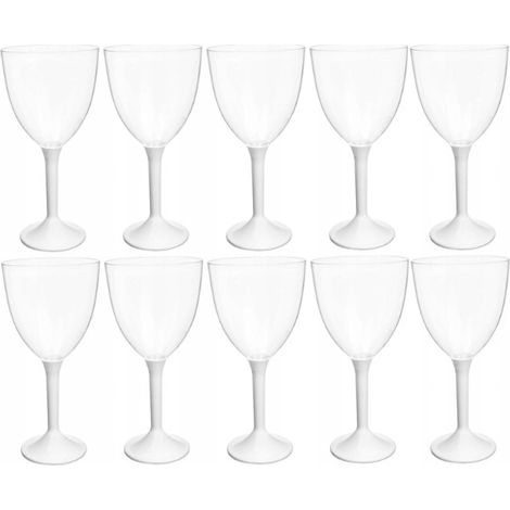 Bicchieri di plastica per vino, dessert, champagne, compleanni, balli, 160 ml, 10 pezzi. (1/2)