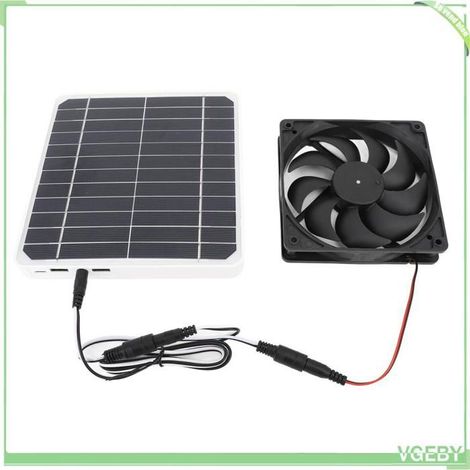 Ventilateur d'extraction solaire 20 W, ventilateur de ventilation à panneau solaire monocristallin silencieux avec support pour (1/4)