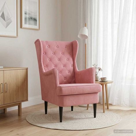 vidaXL Poltrona Rosa Velluto (1/5)