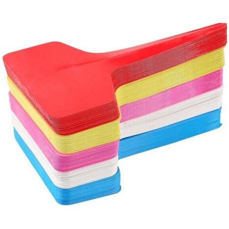 100 Étiquettes de Jardin en Plastique Type T Réutilisables Imperméables 6 10 cm Multicolores