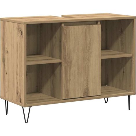 Maison Exclusive - Gabinete de Baño con estante Roble artesanal 8