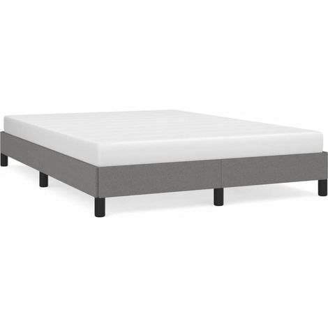 Lit adulte pour 2 personnes, Structure de lit, Assemblage Facile, Gris foncé 140x190 cm Tissu OIB7054E (1/3)