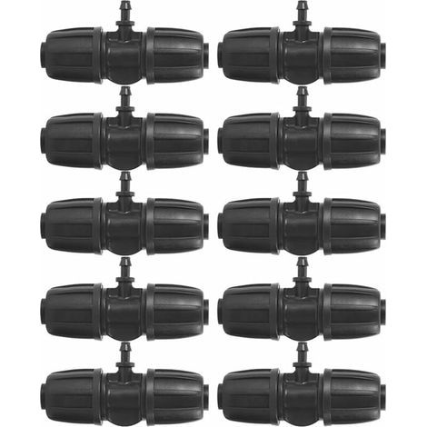 16mm à 4/7 Garden Lock Connecteurs en T Barbelés, 10pcs/Set Connecteurs pour PE Hose Garden Irrigation System (1/4)