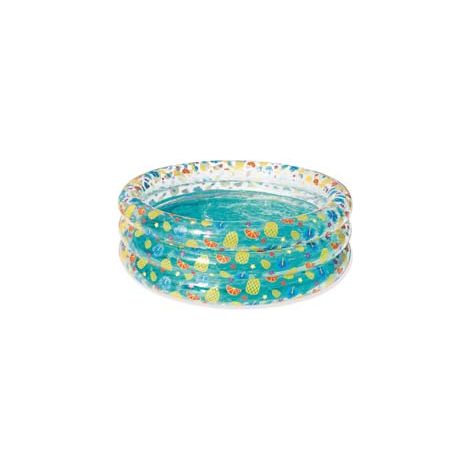 PISCINA GONFIABILE TROPICAL PLAY POOL TRASPARENTE 3 ANELLI  +6 ANNI  ø cm.150x53h.  peso kg.2,530 (art.51045)    BESTWAY