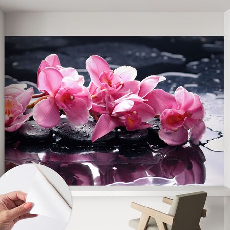 Fotomurale adesivo - murale da parete - Carta da parati autoadesiva - design parete moderno - Eleganza floreale 152x104 cm (1/5)