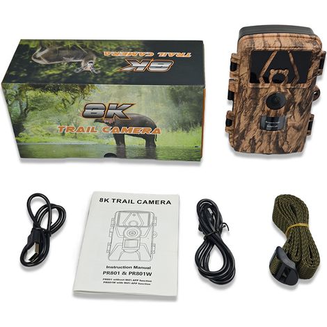 Caméra de surveillance de la faune, vidéo 8K, Image 60MP, résistante à l'eau, pour le Camping en plein air (1/5)