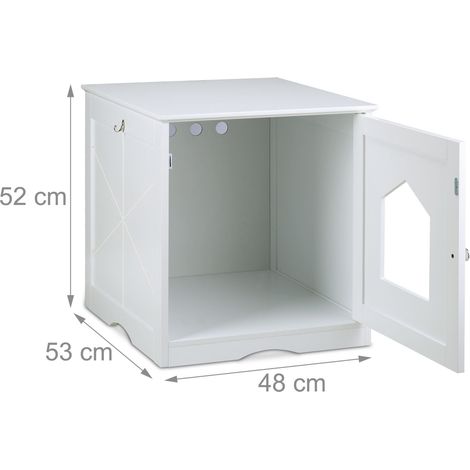 Armadio moderno per gatti con gattaiola 60 x 40 x 50 cm nascondiglio decorativo per lettiera atmosfera accogliente in legno bianco 130011722