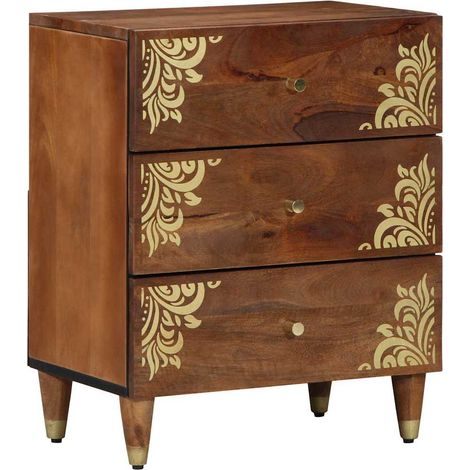 Bedside Cabinet Honey brown 50 x 33 x 62 cm Solid mango wood vidaXL (1/5)