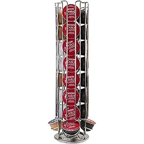 Porte-capsules de café rotatif pour Nespresso (40 capsules), support de rangement en fer Dolcegusto (32 pièces), argenté