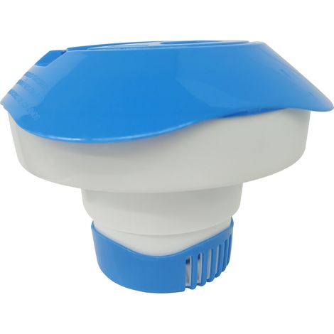 piscine flottante bleue et blanche de 8 pouces, nettoyeur automatique de luxe, distributeur de chlore, désinfection (1/5)