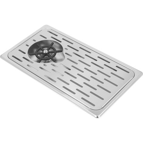 Laveuse-verres avec raccord d'eau G1/2, évier de comptoir argenté pour bar, café et cuisine.