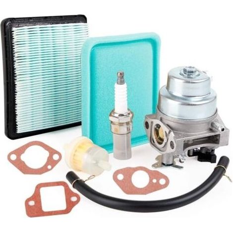 Carburateur pour tondeuse à gazon GCV160 : comprend un kit de réglage et un filtre à air, convient aux moteurs de tondeuse à gazon GCV160A, GCV160LA et GCV160LE, les modèles incluent HRB216, HRR216, H (1/4)