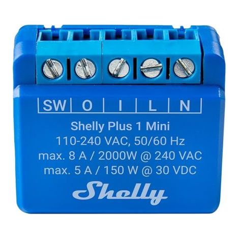 Shelly Plus 1 Mini Interruttore intelligente Wi-Fi, 1 canale 8 A - 195062