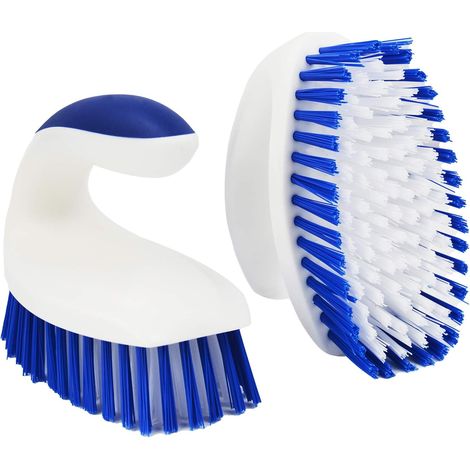 ZOLGINAH Lot de 2 Brosses à Récurer à Poils Rigides pour Le Nettoyage, Brosse à Récurer Robuste, Brosse à Récurer à la Main avec Poignée Solide pour Sol, Tapis, Carrelage, Baignoire, Salle de Bain